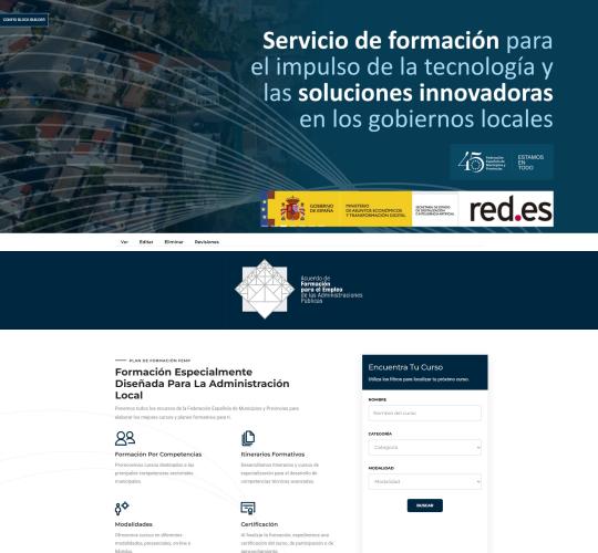 Página de inicio de la plataforma de formación online de la FEMP